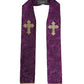 Dolce & Gabbana Purple Silk Fringes Cross Men Foulard Scarf