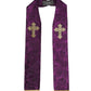 Dolce & Gabbana Purple Silk Fringes Cross Men Foulard Scarf