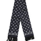 Dolce & Gabbana Black Silk Crown Fringes Men Foulard Scarf
