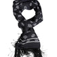 Dolce & Gabbana Black Silk Crown Fringes Men Foulard Scarf