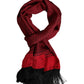 Dolce & Gabbana Red Dotted Silk Fringes Men Foulard Scarf