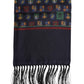 Dolce & Gabbana Blue Silk Printed Fringes Foulard Scarf
