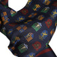 Dolce & Gabbana Blue Silk Printed Fringes Foulard Scarf