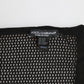 Dolce & Gabbana Black Patterned Cotton Square Foulard Scarf