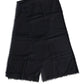 Dolce & Gabbana Black Viscose Fringes Neck Warmer Scarf