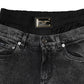 Dolce & Gabbana Black Washed Double Waistband Denim Jeans
