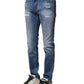 Dolce & Gabbana Blue Washed Cotton Skinny Men Denim Jeans