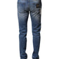 Dolce & Gabbana Blue Washed Cotton Skinny Men Denim Jeans