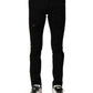 Dolce & Gabbana Black Cotton Logo Plaque Slim Denim Jeans