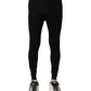 Dolce & Gabbana Black Nylon Elastic Logo Men Leggings Pants