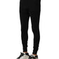 Dolce & Gabbana Black Nylon Elastic Logo Men Leggings Pants