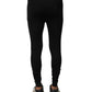 Dolce & Gabbana Black Nylon Elastic Logo Men Leggings Pants