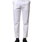 Dolce & Gabbana White Cotton Straight Logo Men Pants