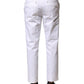 Dolce & Gabbana White Cotton Straight Logo Men Pants