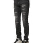Dolce & Gabbana Black Washed Tattered Slim Fit Denim Jeans