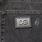 Dolce & Gabbana Black Washed Tattered Slim Fit Denim Jeans