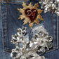 Dolce & Gabbana Blue Cotton Rhinestone Embellish Denim Jeans