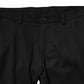 Dolce & Gabbana Black Wool Men Skinny Mid Waist Pants