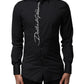 Dolce & Gabbana Black Cotton SICILIA Logo Men Dress Shirt