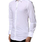 Dolce & Gabbana White Cotton GOLD Long Sleeves Dress Shirt