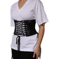 Dolce & Gabbana Black Cotton Waist LaceUp Strap Corset Belt