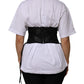 Dolce & Gabbana Black Cotton Waist LaceUp Strap Corset Belt