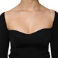 Dolce & Gabbana Black Viscose Long Sleeve Pullover Blouse Top