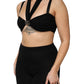 Dolce & Gabbana Black Cropped Viscose Halter Bustier Top