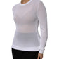Dolce & Gabbana White Round Neck Long Sleeves Pullover Top