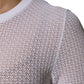 Dolce & Gabbana White Round Neck Long Sleeves Pullover Top