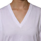Dolce & Gabbana White Cotton Short Sleeves V-neck T-shirt