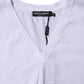 Dolce & Gabbana White Cotton Short Sleeves V-neck T-shirt