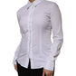 Dolce & Gabbana White Cotton Collared Long Sleeves Shirt Top