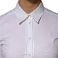 Dolce & Gabbana White Cotton Collared Long Sleeves Shirt Top