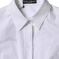 Dolce & Gabbana White Cotton Collared Long Sleeves Shirt Top