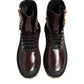 Dolce & Gabbana Brown Black Leather Boots Zipper Lace Up Shoes
