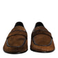 Dolce & Gabbana Brown Loafers Leather Slip On Men Dress Shoes