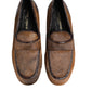 Dolce & Gabbana Brown Loafers Leather Slip On Men Dress Shoes