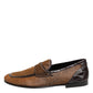Dolce & Gabbana Brown Loafers Leather Slip On Men Dress Shoes