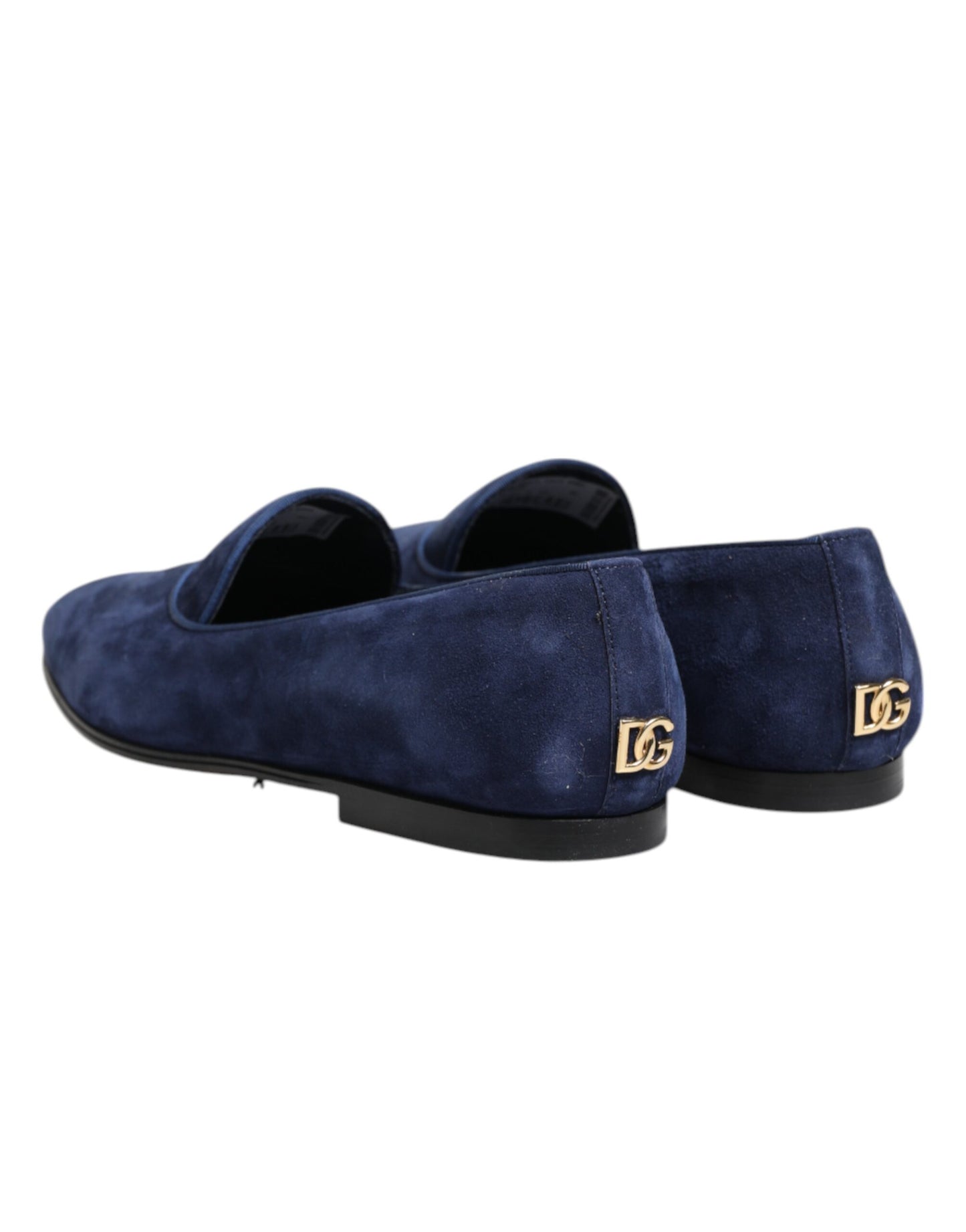 Dolce & Gabbana Blue Velvet DG Logo Loafers Formal Shoes