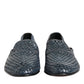 Dolce & Gabbana Blue Woven Leather Slip On Loafers Shoes