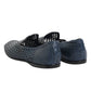 Dolce & Gabbana Blue Woven Leather Slip On Loafers Shoes