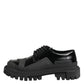 Dolce & Gabbana Black Patent Leather Trekking Derby Shoes