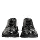 Dolce & Gabbana Black White Calfskin Chunky Derby Shoes
