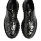 Dolce & Gabbana Black White Calfskin Chunky Derby Shoes