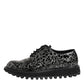 Dolce & Gabbana Black White Calfskin Chunky Derby Shoes