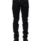 Dolce & Gabbana Black Cotton Skinny Mid Waist Pants