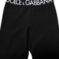 Dolce & Gabbana Black Silver Nylon Skinny Men Leggings Pants