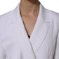 MSGM White Polyester Long Sleeves Ruffled Wrap Jacket