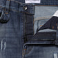 Dolce & Gabbana Blue Washed Cotton High Waisted Denim Jeans